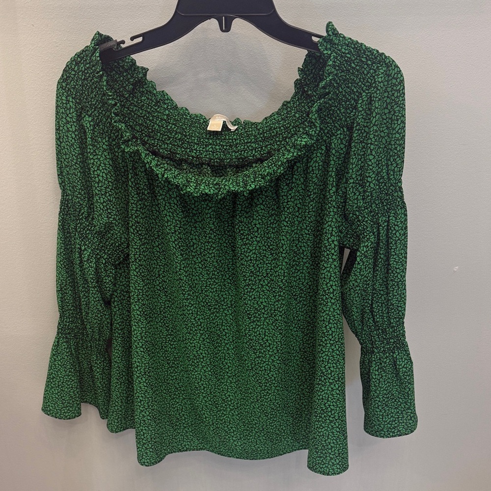 Michael Kors Green Patterned Blouse